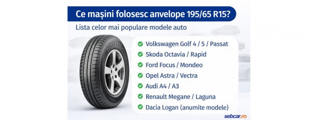 Ce mașini folosesc anvelope 195/65 R15? Ghid complet pentru șoferi