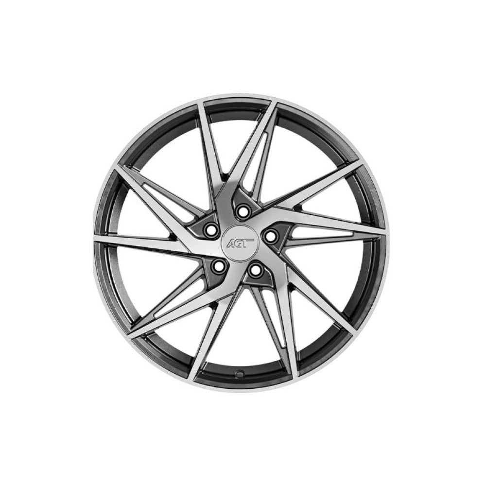 Set Jante AGT 18x8J ET35 5x114.3 gri antracit hyper black compatibile Dacia Renault Toyota Nissan Infinity Mitsubishi Suzuki Imagine secundară a produsului