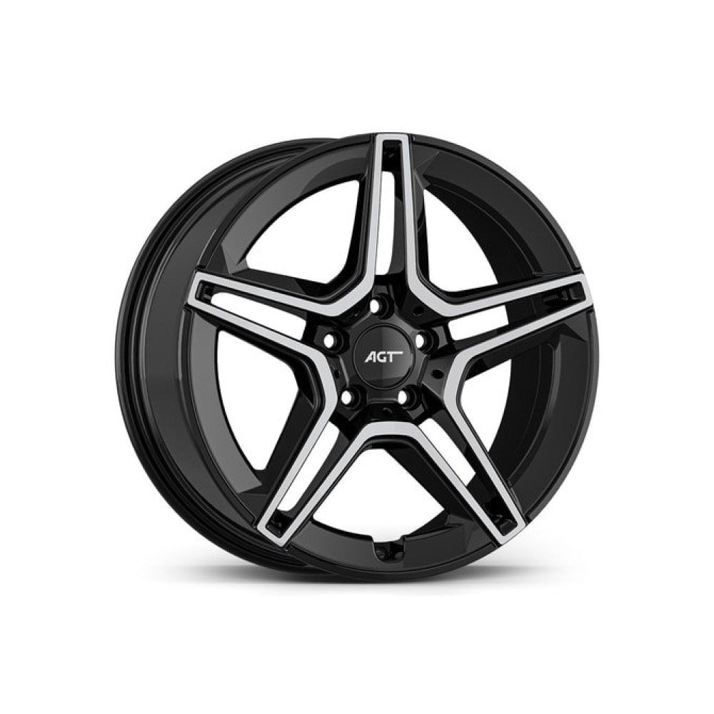 Set Jante AGT 18x8 ET42 5x112 diamond cut compatibile Mercedes Imagine principală a produsului